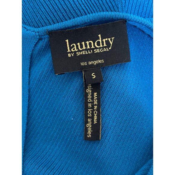 Not‎ For Sale Laundry by Shelli Segal Dress Women Small Blue Ribbed - Picture 7 of 8